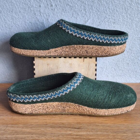Haflinger Grizzly Torben Men’s Wool Felt Clogs Green EU 41 US 8 Womens 10 main image 4